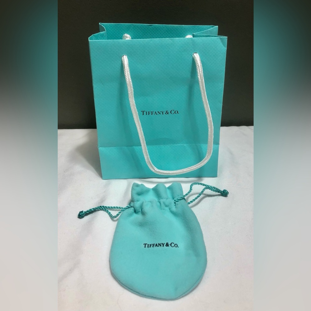 Tiffany & Co Blue Travel Drawstring Jewelry Pouch & Small Paper Shopping Bag Lot